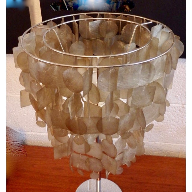 Verner Panton Verner Panton Style Capiz Shell Table Lamp For Sale - Image 4 of 5