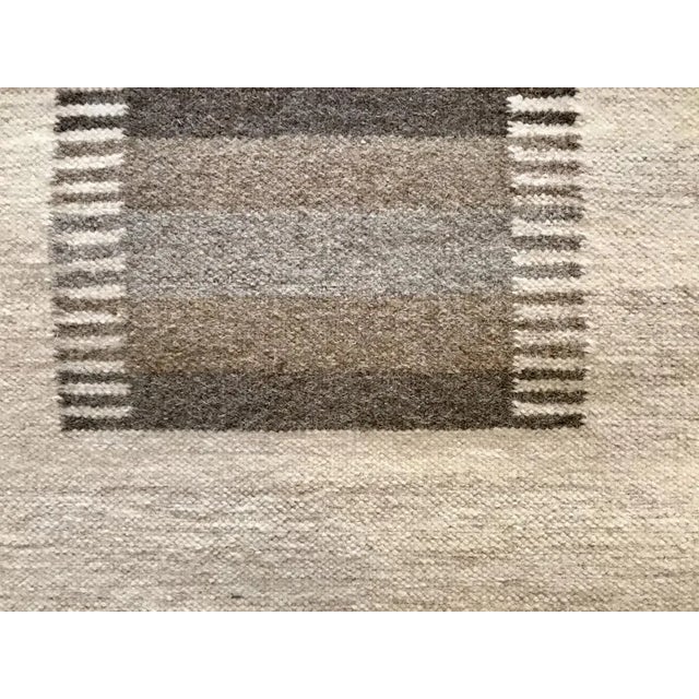 Mid-Century Modern Scandinavian Wool Kelim Wall Rug with Abstract Modern Graphic, 1960s For Sale - Image 3 of 8