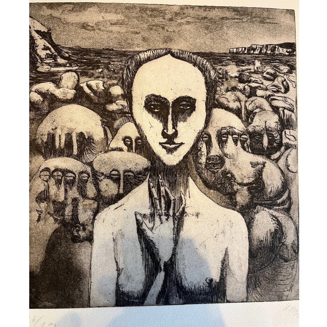 Artist: Igor Novikov (Russian, b. 1961) Title: Untitled (Surrealist Coastal Figures) Date: 1980 Description: A powerful...