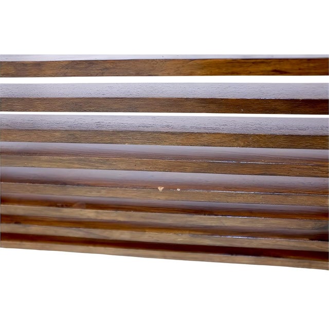 Mid-Century Scandinavian Modern Slatted Bench in Teak, 1960s For Sale - Image 9 of 13