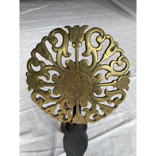 Early 20th Century Fireplace Iron Andirons - a Pair For Sale In Buffalo - Image 6 of 11