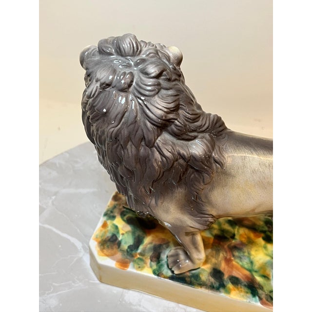Figurative Late 20th Century Mottahedeh Porcelian Lion Figure, Italy For Sale - Image 3 of 10