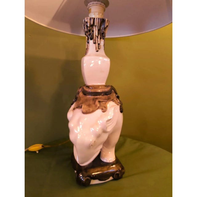 Elephant Lamps with Lampshades, 1960s, Set of 2 For Sale - Image 4 of 8