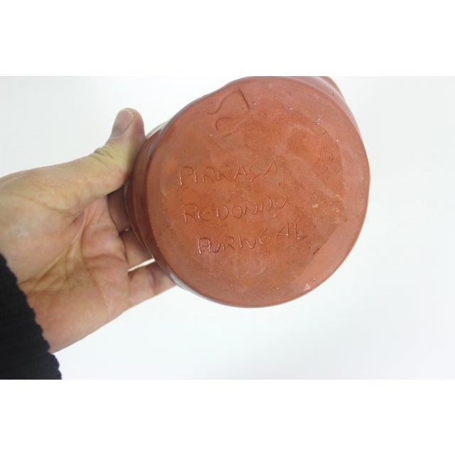 Ceramic Vintage Hand Painted Portugal Pottery Olive Dish For Sale - Image 7 of 9