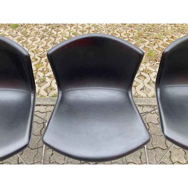 Model 420 Side Chair in Saddle Leather by Harry Bertoia for Knoll Inc. / Knoll International, 2017, Set of 6 For Sale - Image 13 of 18