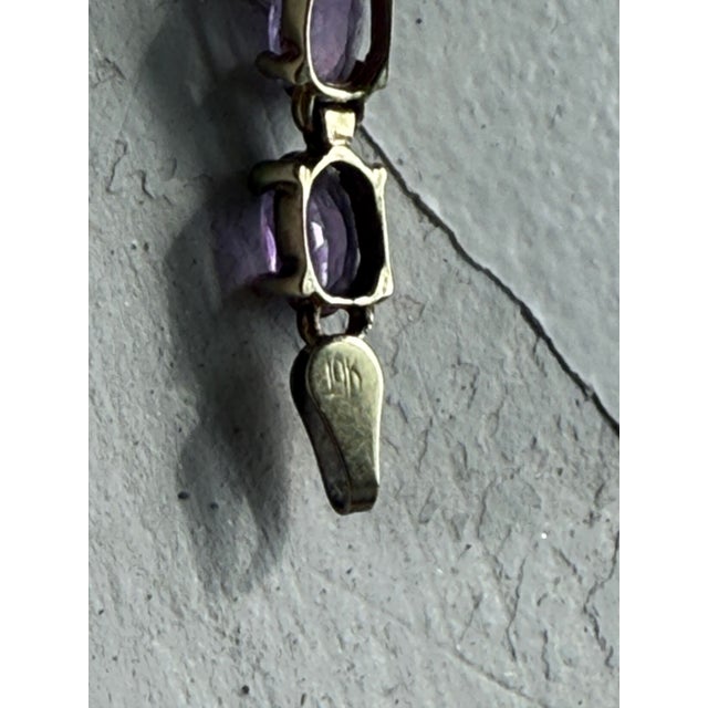 Metal Vintage 1980s 10k Yellow Gold Amethyst Tennis Bracelet For Sale - Image 7 of 8