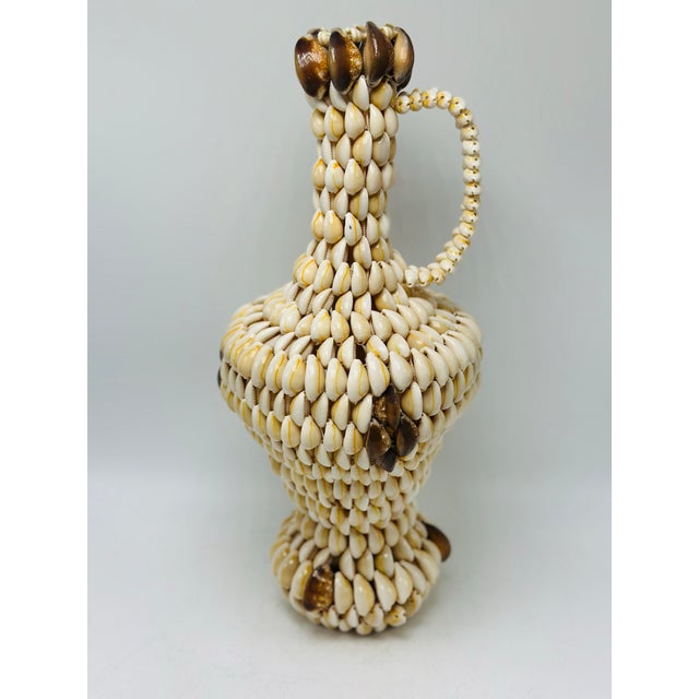 Coastal Vintage Vase Made of Shells For Sale - Image 3 of 8