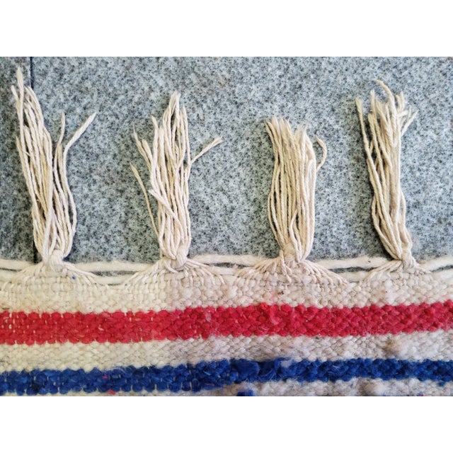 Textile Vintage Moroccan Azilal Berber Rug in Natural Multicolored Wool For Sale - Image 7 of 8