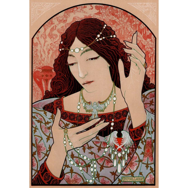 Marcel lenoir (1872-1931) invocation à la madone d'onyx verte (invocation to the green onyx madonna) original lithograph...
