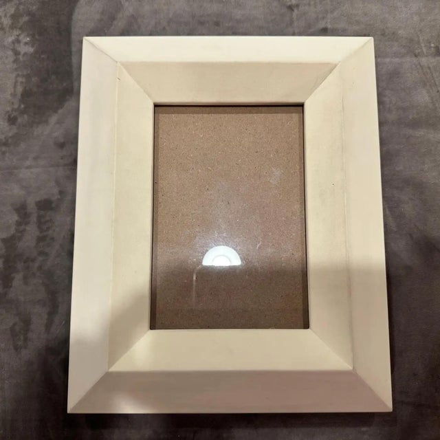 1990s Modern Ivory Lacquered Wood Italian Picture Frame by Bussolari For Sale - Image 4 of 11