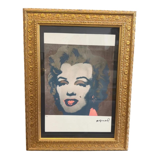 21st Century Baroque Framed Marylin Monroe 92/125 Lithography by A. Warhol For Sale