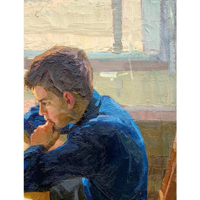 Soviet Sport Antique Oil Painting Original Socialist Realism Soviet Art Ukrainian Artist Osenniy m.s. 100-78 1960 For Sale - Image 6 of 6