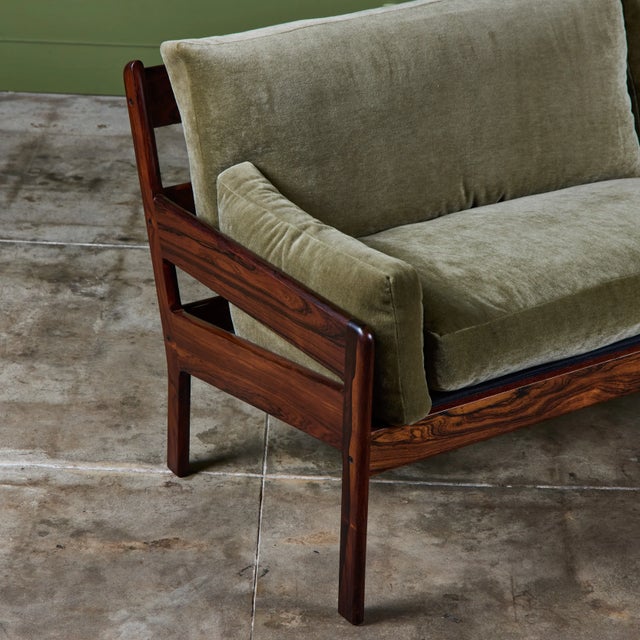 Rosewood and Mohair Velvet Sofa For Sale - Image 16 of 16