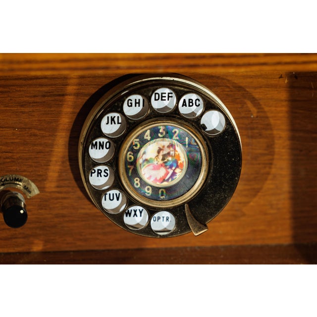 Wood Vintage Chinese Telephone with Brass Details and French-Inspired Design For Sale - Image 7 of 18