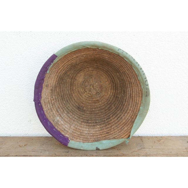 Vintage Nomodic Harvest Bowl W/Colorful Textile Rim For Sale - Image 4 of 6