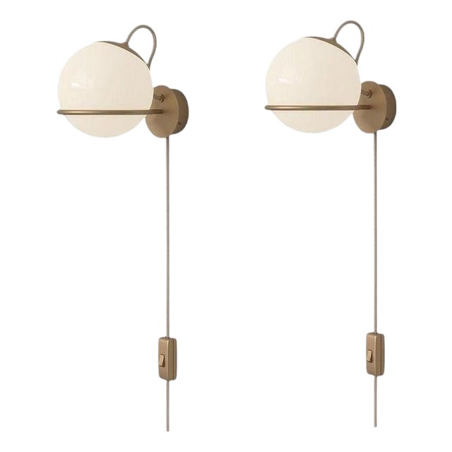 Model 237/1 Lamps with Switch Champagne Mount by Gino Sarfatti for Astep, Set of 2 For Sale