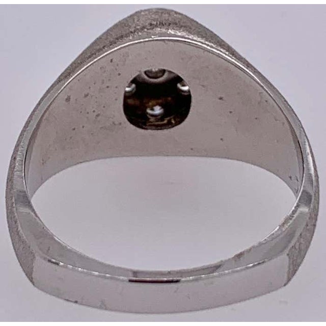 Antique White 14 Karat White Gold Brushed Finish Diamond Cluster Fashion Ring 1.50 Tdw For Sale - Image 8 of 12