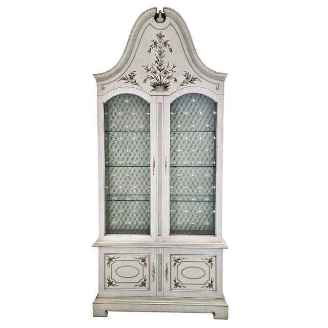 Rare John Widdicomb Bonnet Top Cabinet With Speckled Finish For Sale - Image 16 of 16