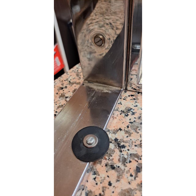 Chrome and Wood Side Table, 1970 For Sale - Image 10 of 11