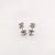 Metal Blue Sapphire Stud Earrings With Diamond Accents: Solid 14k Gold, 4x3mm, Pair For Sale - Image 7 of 7