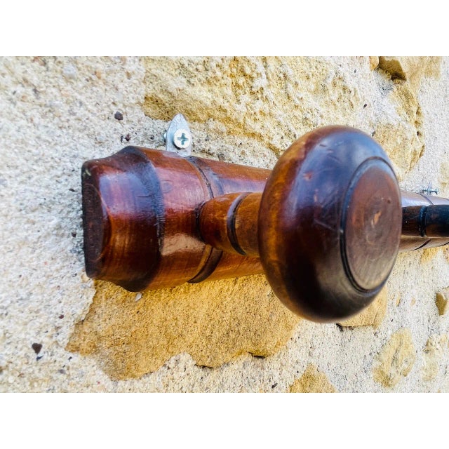 1940s Mid-Century Modern Faux Bamboo Wall Mounted Coat Rack, 1940s For Sale - Image 5 of 12