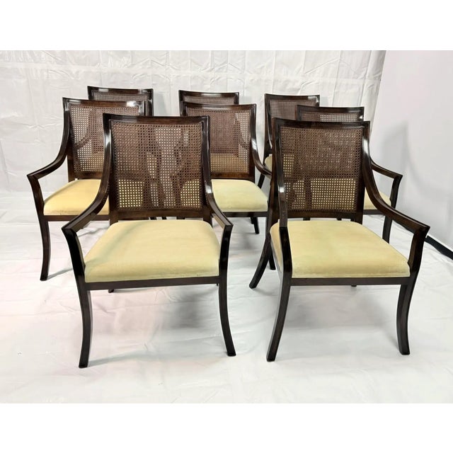 Set of eight Rose Tarlow Melrose House armchairs, designed and handcrafted in Los Angeles, California, USA, exemplifying...