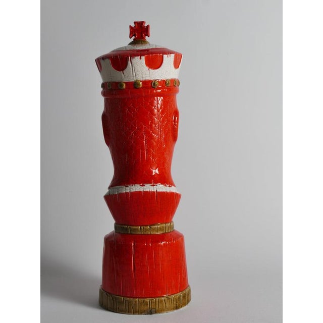 Italian Ceramic King and Queen Chess Piece Sculptures by Bitossi, 1960s, Set of 2 For Sale - Image 14 of 18