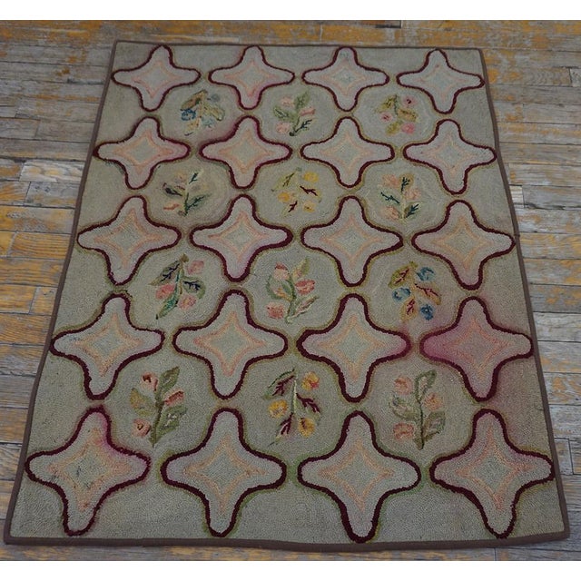 1930s American Hooked Rug ( 3' x 3'2" - 91 x 112 ) General Rug Type: North & South American Specific Rug Type: American...