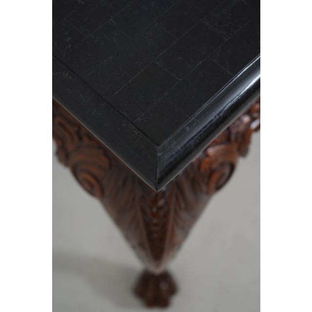 1990s Maitland Smith Georgian Style Marble Top Console Table For Sale - Image 5 of 16