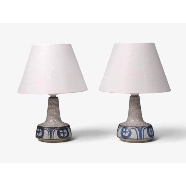Mid-Century Modern Erika Noomi Backhausen, Table Lamps, Blue and Gray Ceramic, Denmark, 1960s For Sale - Image 3 of 13