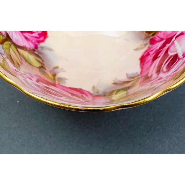 Anysley England 13 Pink Cabbage Roses 1026 Bone China Tea Cup & Saucer Set For Sale - Image 11 of 12