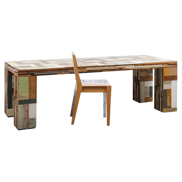 Desk in Oak with Chair by Piet Hein, Set of 2 For Sale