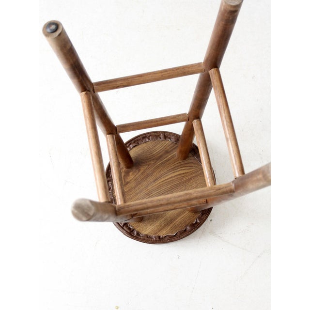 Mid 20th Century Vintage Wooden Bar Stool For Sale - Image 5 of 10