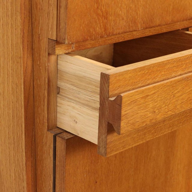 Wood Vintage Cabinet in Oak Veneered Wood, Italy, 1950s For Sale - Image 7 of 14