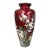 Vintage Japanese Ando Red Guilloche Enamel Cloisonne Vase For Sale