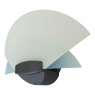 Vintage Italian Postmodern Wall Sconce in Blue and White Glass, 1980s For Sale