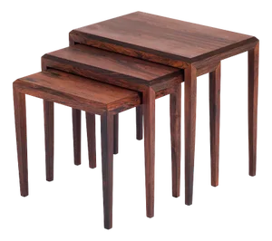 Mid-Century Danish Nesting Tables in Rosewood by Johannes Andersen for Silkeborg, 1960, Set of 3