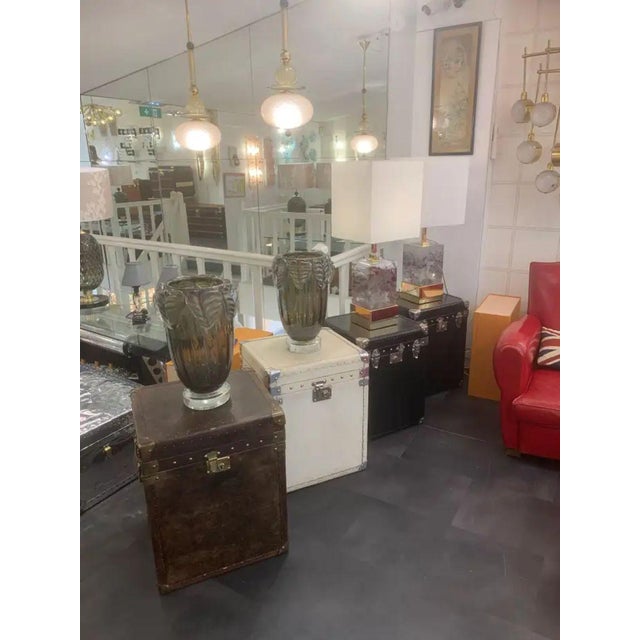 Smoked Glass Murano Vases by Costantini, Set of 2 For Sale - Image 17 of 18