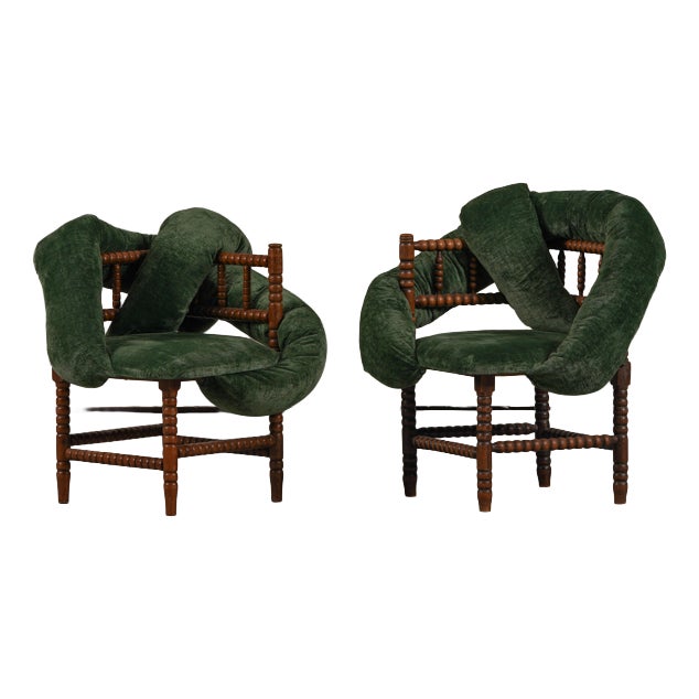 Vintage Bobbin Chairs from Corina Olaru, Holland, 1930s, Set of 2 For Sale
