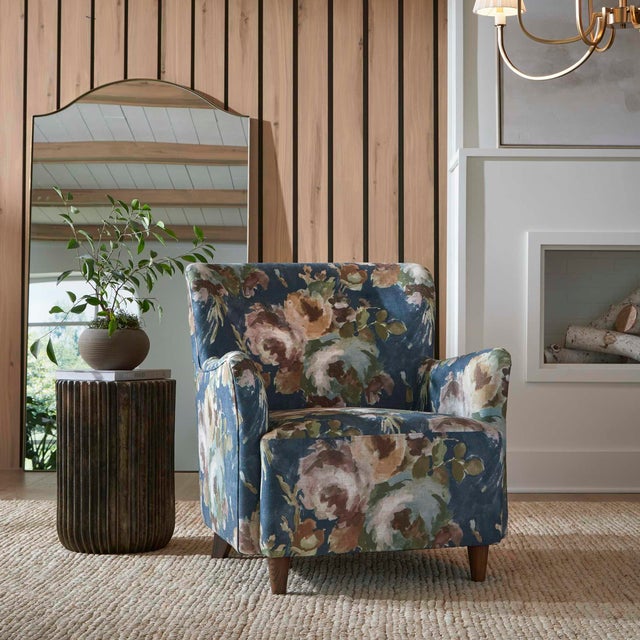 Combining Timeless Design With Artistic Flair, This Classic Armchair Is Upholstered In A Linen Blend Of Freshly Painted...