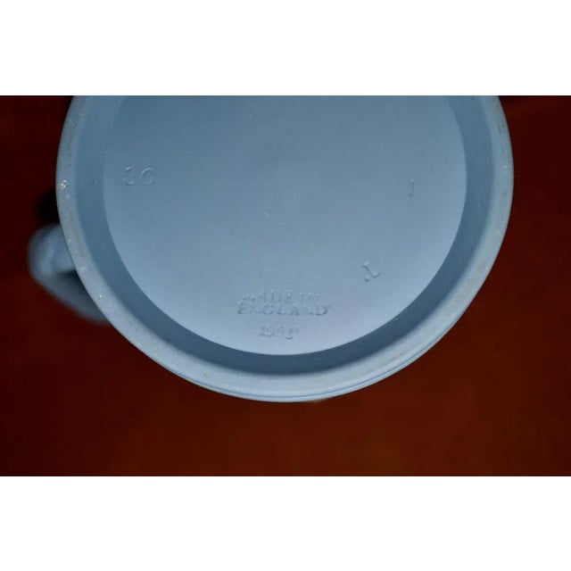 Vintage Wedgwood England Portland Jasperware Grape Pitcher Blue & White For Sale - Image 10 of 13