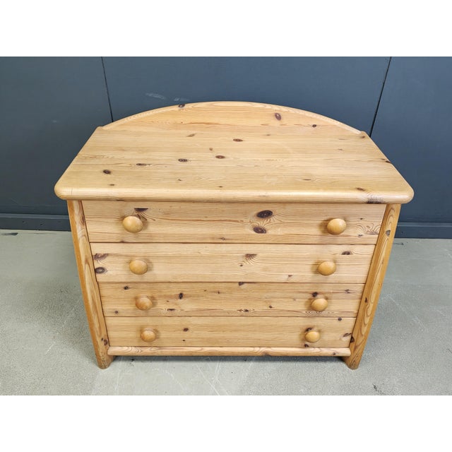 Wood Scandinavian Pine Wood Chest of Drawers, 1980s For Sale - Image 7 of 14