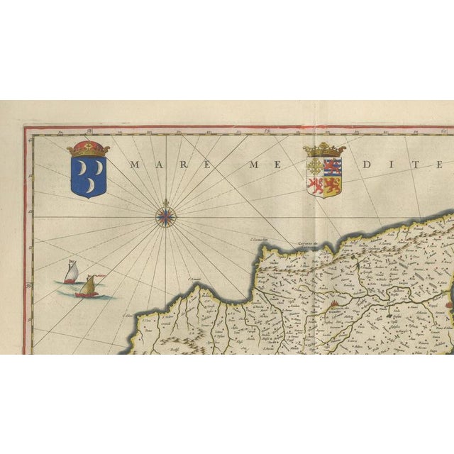 Cyprus Map with Mythological Cartouche from Blaeu, 1642 For Sale - Image 6 of 10