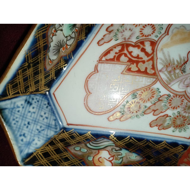Antique Unique Hexagonal Imari Porcelain Dish 7" Mint! For Sale In Boston - Image 6 of 7