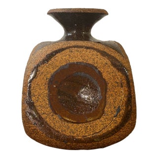 Vintage Mid-Century Modern Studio Ceramic Weed Pot Vase, Signed For Sale
