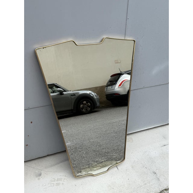 Metal Brass Mirror from Gio Ponti, Italy, 1950s For Sale - Image 7 of 11