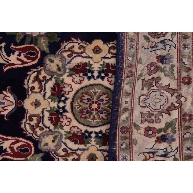 Textile Shabby Chic 1990's Pak-Persian Blue/Beige Wool Rug - 3'2'' X 5'3'' For Sale - Image 7 of 9
