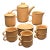 Vintage Nerina Louveira Brazil Terracotta Demitasse Set: Coffee Pot, 6 Cups Saucers, Creamer, Sugar - 17 pcs For Sale