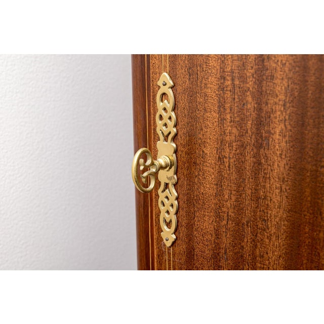 Victorian 19th Century Antique Mahogany Inlaid Sheet Music Cabinet For Sale - Image 3 of 10