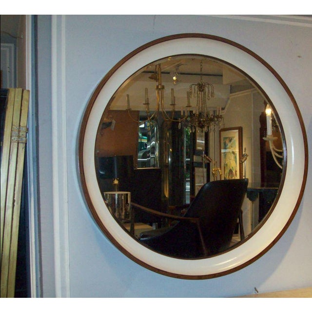 Bespoke Faux-Bois Painted Lacquered Mirror. The faux-painting simulates Macassar ebony. This piece can be made to order in...